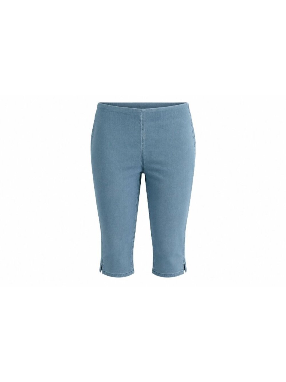 D & Co Comfy Knit Denim Pedal Pusher Sz 2X Blue Light Wash Pull On A575180